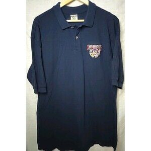 ONEITA Vintage Mens XL NASCAR 50th Anniversary 1948-1998 Blue Polo Shirt